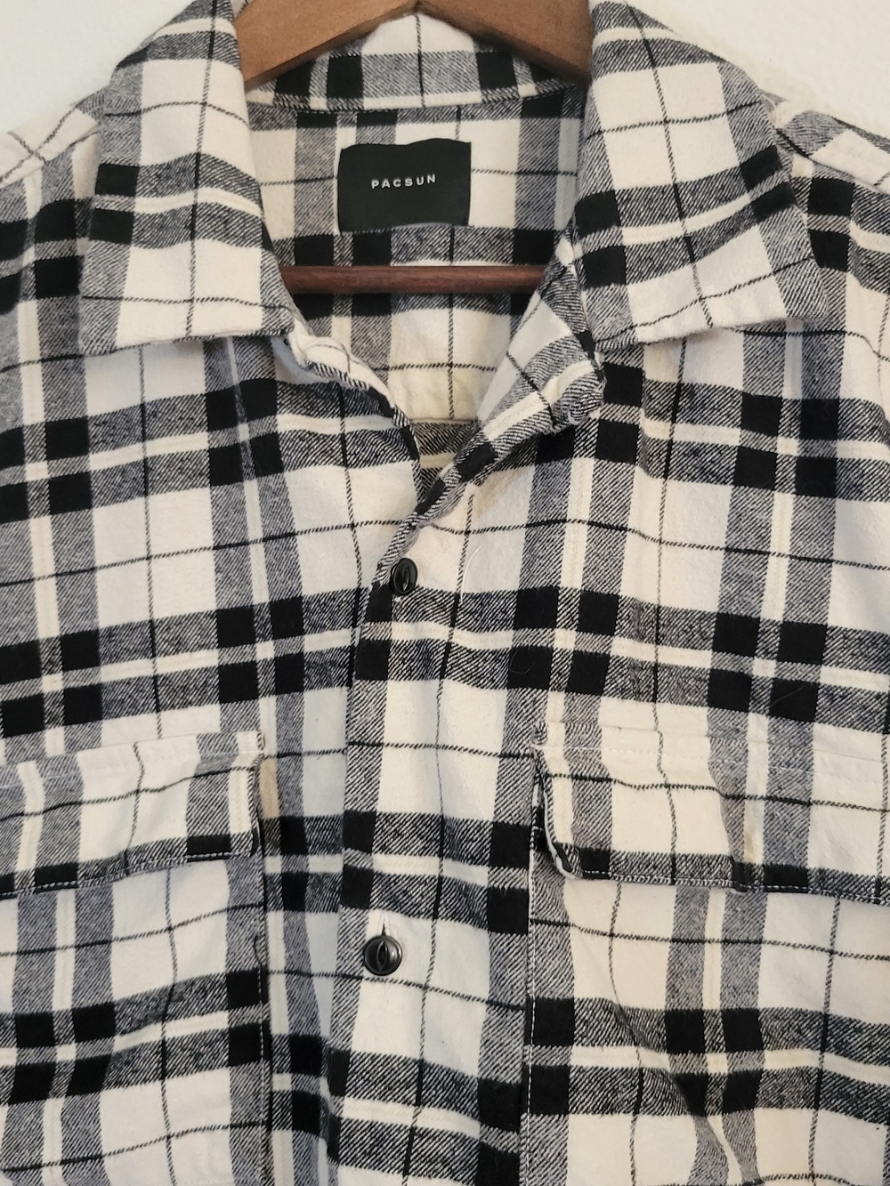 PacSun Black & White Plaid Shirt Jacket - Picture 2 of 7